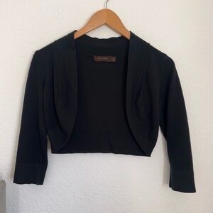 The Limited Black cropped open sweater